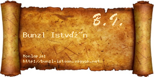 Bunzl István névjegykártya